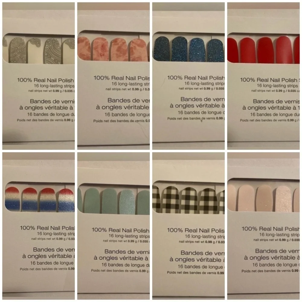 COLOR STREET HUGE LOT 8 Sets of Various Patterns Real Nail Polish Strips NEW NWT